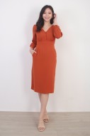 Penelope Midi Dress in Burnt Orange (MY)