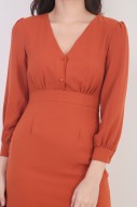 Penelope Midi Dress in Burnt Orange (MY)