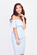 Aricia Gingham Dress in Blue (MY)