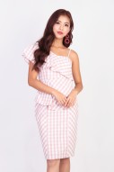 Aricia Gingham Dress in Pink (MY)
