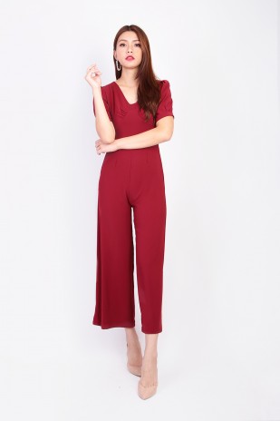 Hopper Jumpsuit in Wine Red (MY)