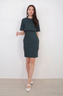 Kesme Overlay Dress in Forest Green (MY)