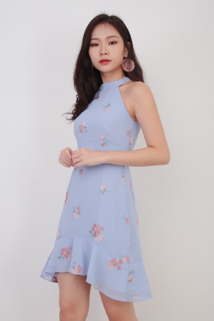 Mirenie Floral Embroidered Dress in Blue (MY)