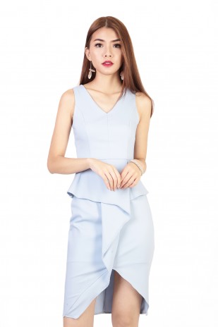 Fitch Peplum Dress in Powder Blue (MY)