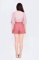 Fawn Pleated Wrap Top in Pink (MY)