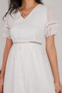 Siva V-Neck Puff Dress in White