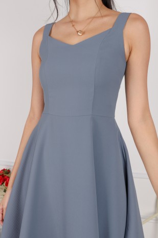 Adoree Flare Dress in Blue