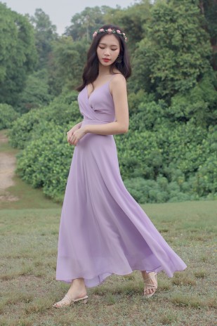 Lavender flowy dress hotsell