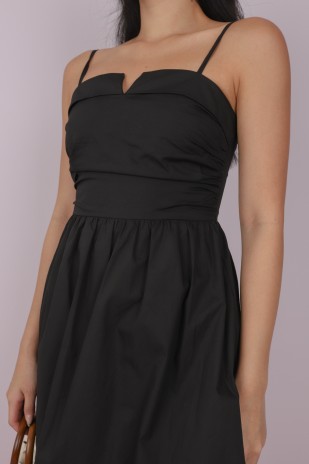 Nolee Bubble Cami Dress in Black
