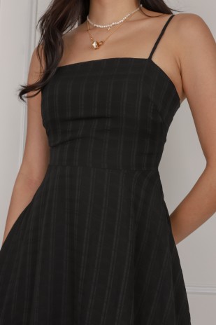 Nicolette Texture Cami Dress in Black