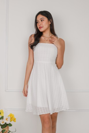 Nicolette Texture Cami Dress in White