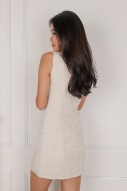 Thorria Tweed Mini Dress in Cream