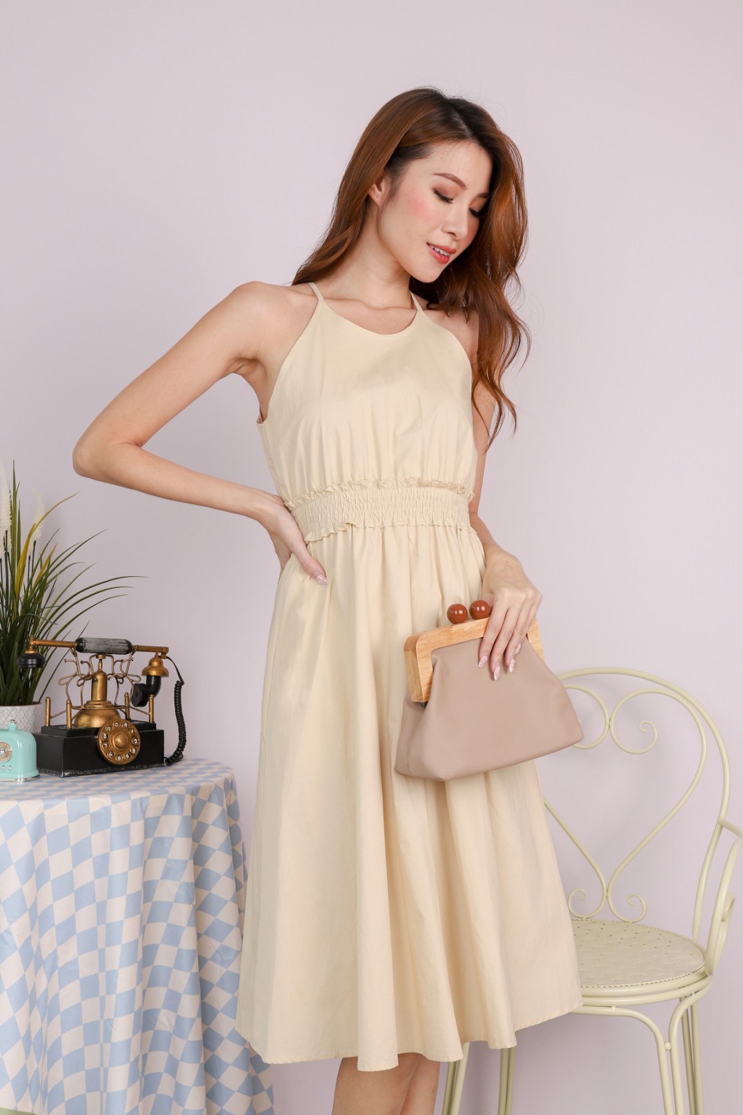 yellow flare dress