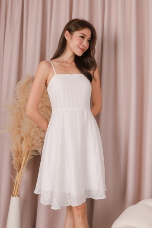 Nicolette Texture Cami Dress in White