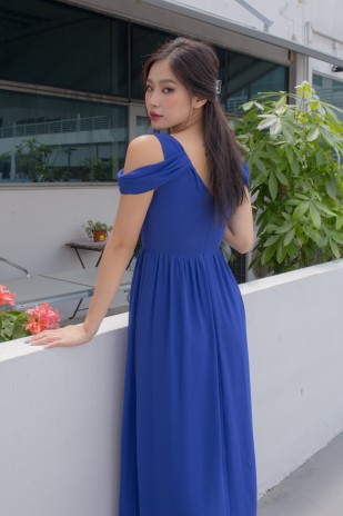 RESTOCK12: Heather Maxi Dress in Cobalt Blue