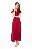 RESTOCK12: Heather Maxi Dress in Wine Red