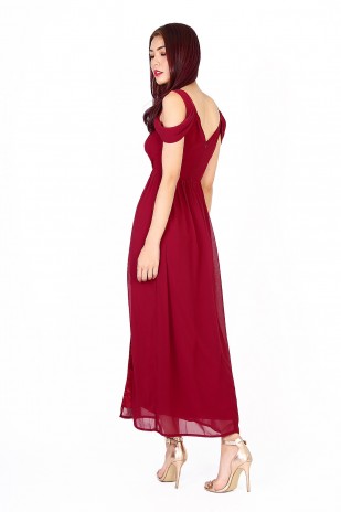 RESTOCK12: Heather Maxi Dress in Wine Red