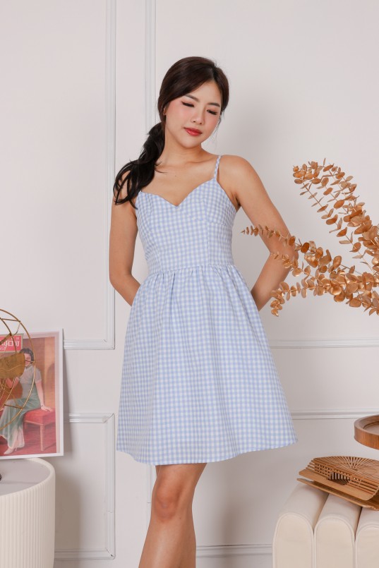 Gingham skater sale dress