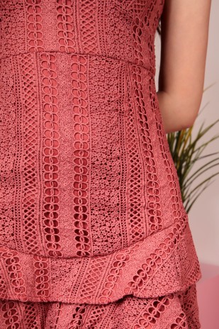 Taylyn Crochet Dress in Rose (MY)