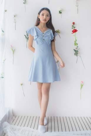 Laraine Flutter Dress in Blue (MY)