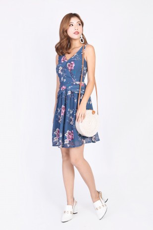 Jenylyn Floral Dress in Ash Blue (MY)