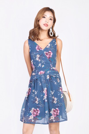 Jenylyn Floral Dress in Ash Blue (MY)