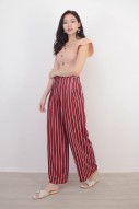 Nadia Stripes Pants in Wine Red (MY)