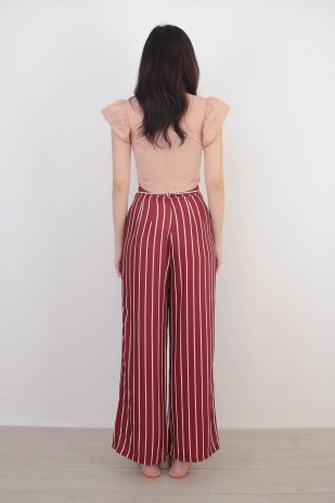 Nadia Stripes Pants in Wine Red (MY)