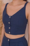 Archer Button Up Top in Blue (MY)