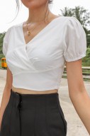 Challone Puff Wrap Top in White
