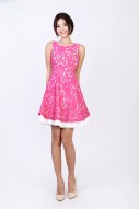 Christel Lace Overlay Dress in Magenta (MY)