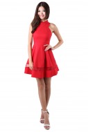 Sleek Organza Cheongsam in Red (MY)