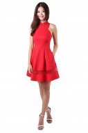 Sleek Organza Cheongsam in Red (MY)