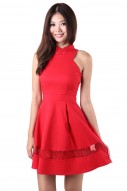 Sleek Organza Cheongsam in Red (MY)