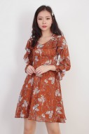 Felice Floral Dress in Burnt Orange (MY)