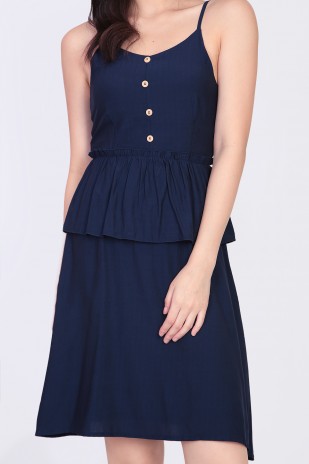 Tanya Tiered Dress in Navy (MY)