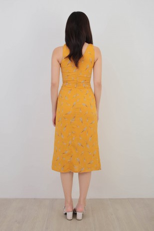 Jean Floral Midi Dress in Mustard (MY)