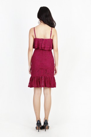 Hillsdale Crochet Dress in Magenta (MY)