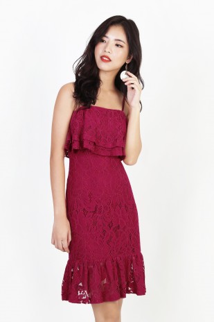 Hillsdale Crochet Dress in Magenta (MY)