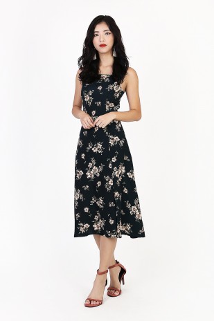 Deira Floral Dress in Forest Green (MY)