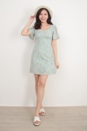 Thora Floral Dress in Mint (MY)