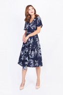 Jessene Floral Wrap Dress in Navy (MY)