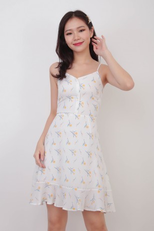 Darlyn Floral Dress in White (MY)