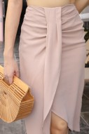Burlette Overlap Skirt in Nude Pink