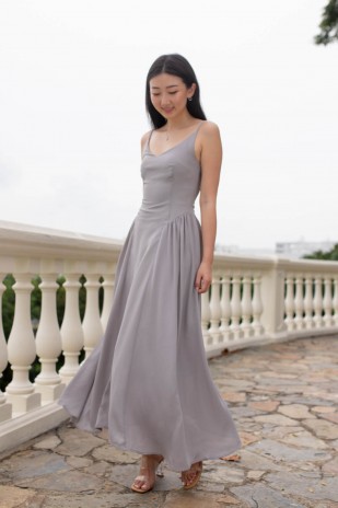 Poisy Maxi Dress in Grey