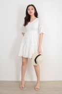 Katie Eyelet Dress in White (MY)