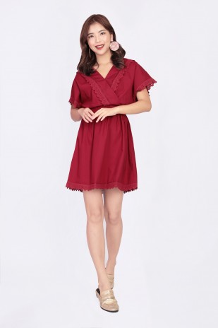 Jace Crochet Dress in Red (MY)