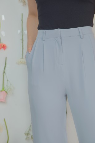 RESTOCK: Thelma High Waisted Pants in Steel Blue