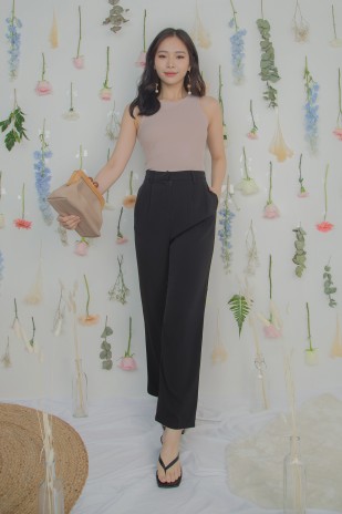 RESTOCK: Thelma High Waisted Pants in Black