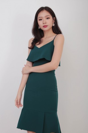 Carol Overlay Dress in Forest Green (MY)
